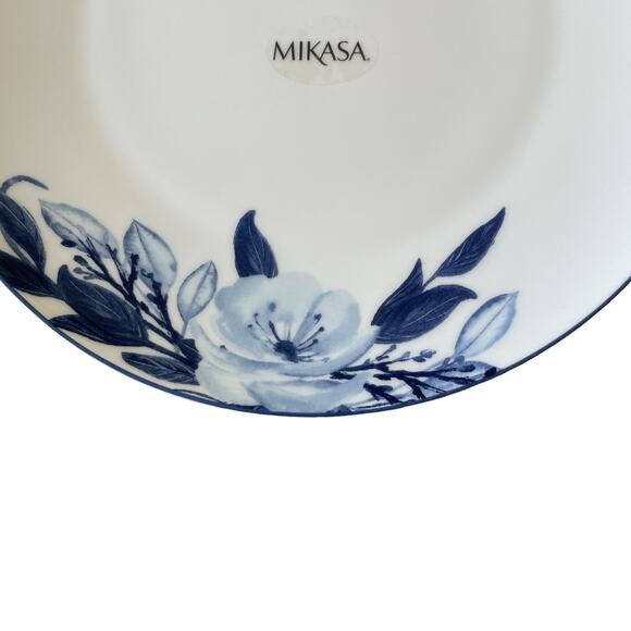 Mikasa DARCY Blue & White Floral Bone China 11in Dinner Plates Set of Four New - Picture 10 of 10